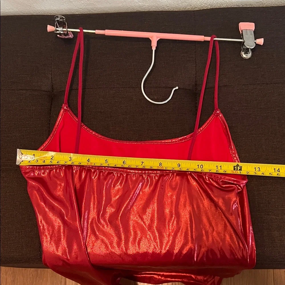 #**022**Sexy Red Satin Slip Dress - Picture 4 of 9